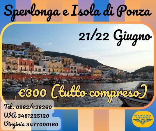 SPERLONGA E ISOLA DI PONZA VIAGGI DI GRUPPO IN BUS