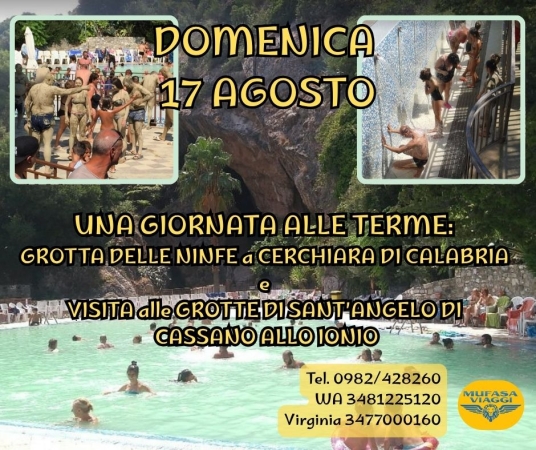 GROTTA DELLE NINFE A CERCHIARA DI CALABRIA E GROTTE DI SANT'ANGELO A CASSANO ALLO IONIO VIAGGI DI GRUPPO IN BUS