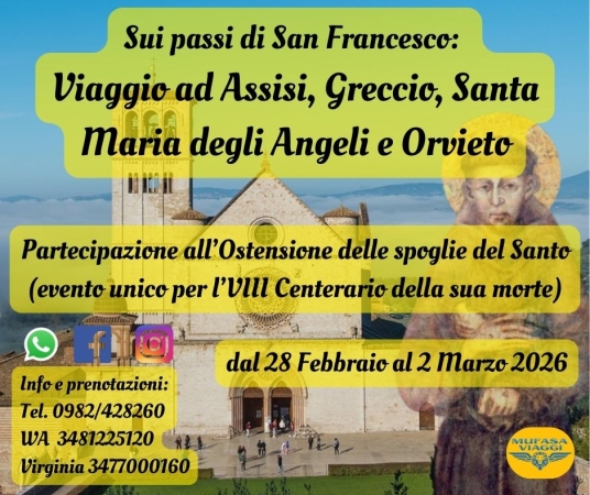 VIAGGIO AD ASSISI, GRECCIO, SANTA MARIA DEGLI ANGELI E ORVIETO VIAGGI DI GRUPPO IN BUS
